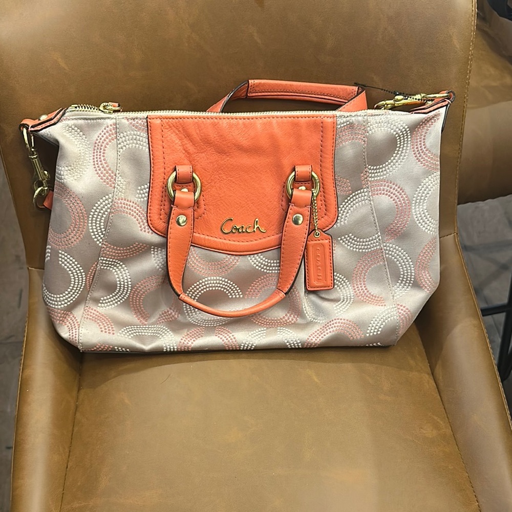 Coach Coral and Cream Women's Bag